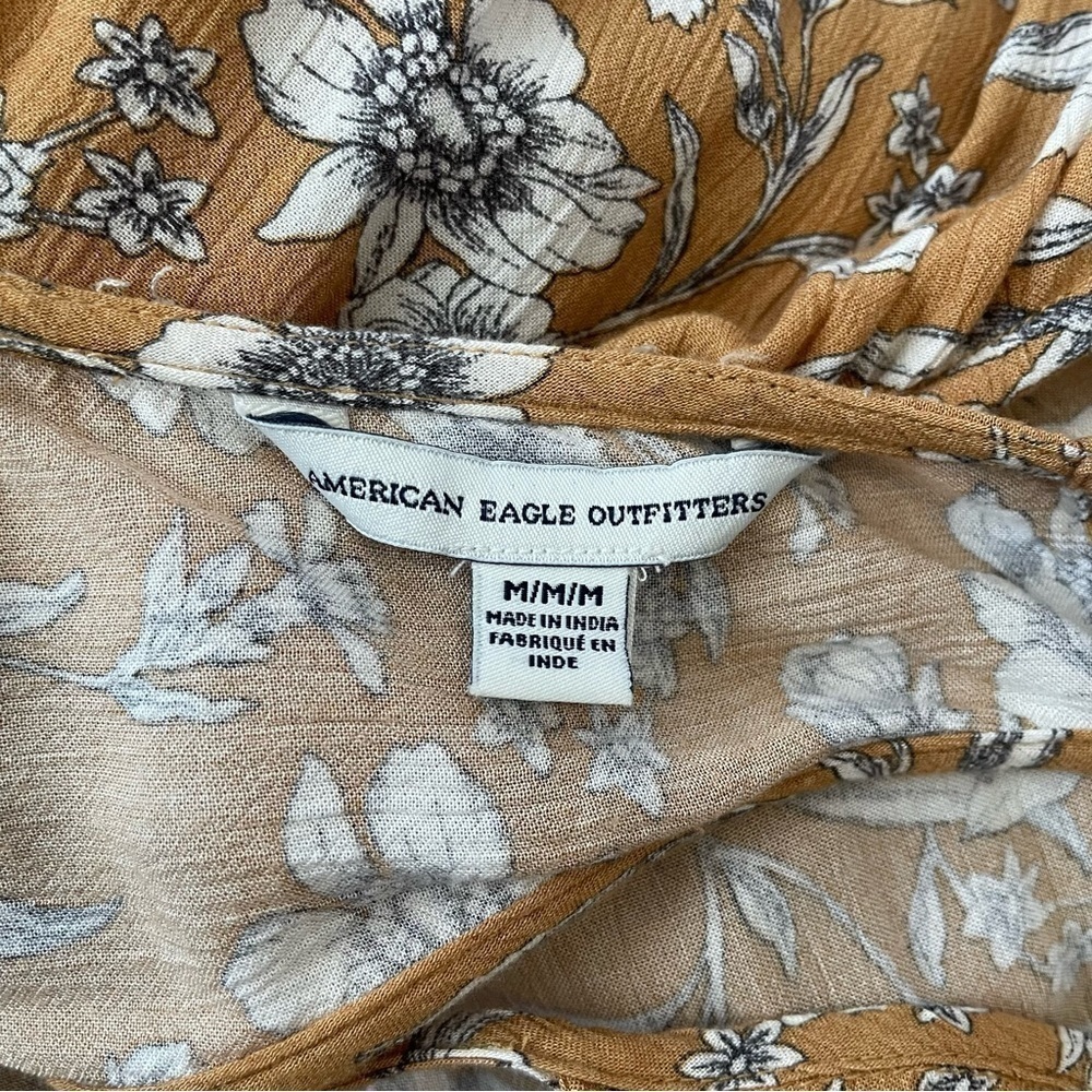 American Eagle Yellow Floral Halter Romper Size Medium - Picture 3 of 3